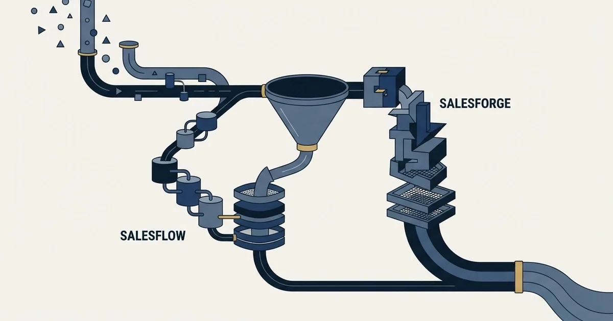 Editorial illustration for Salesflow vs Salesforge