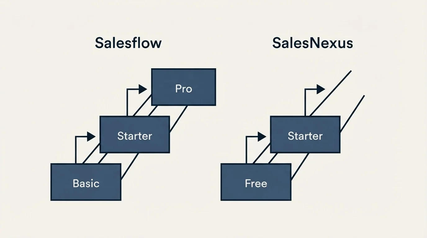 Pricing ladder: Pricing Comparison (Salesflow, SalesNexus, Basic, Free)