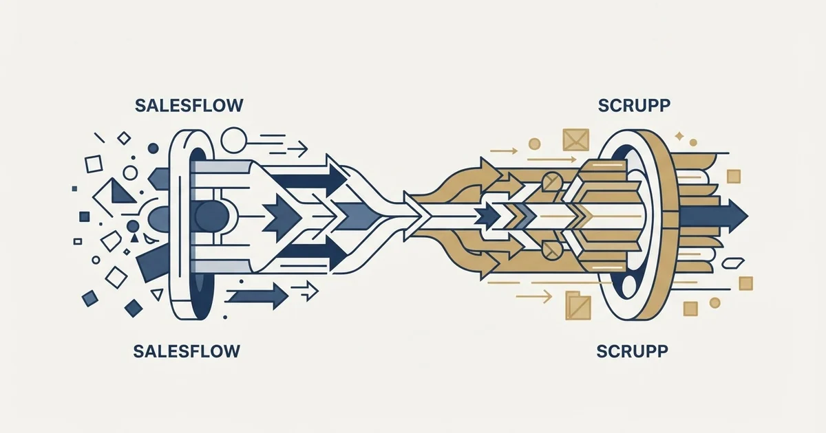 Editorial illustration for Salesflow vs Scrupp