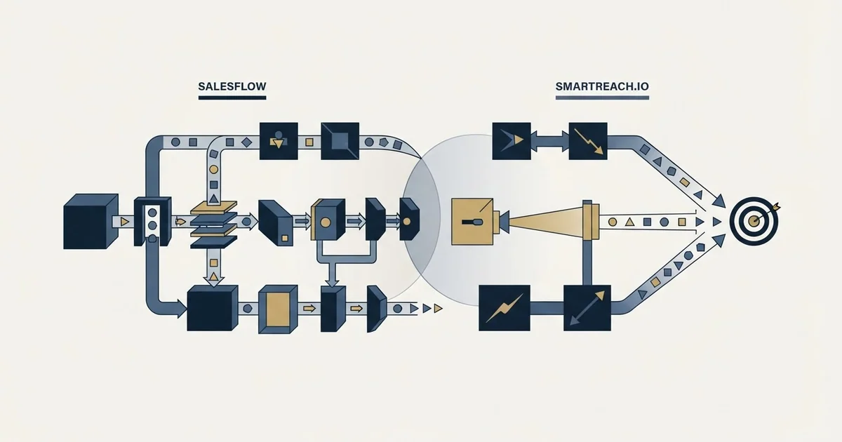 Editorial illustration for Salesflow vs SmartReach.io