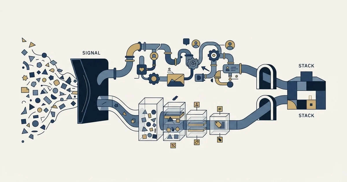 Editorial illustration for Salesflow vs TheirStack