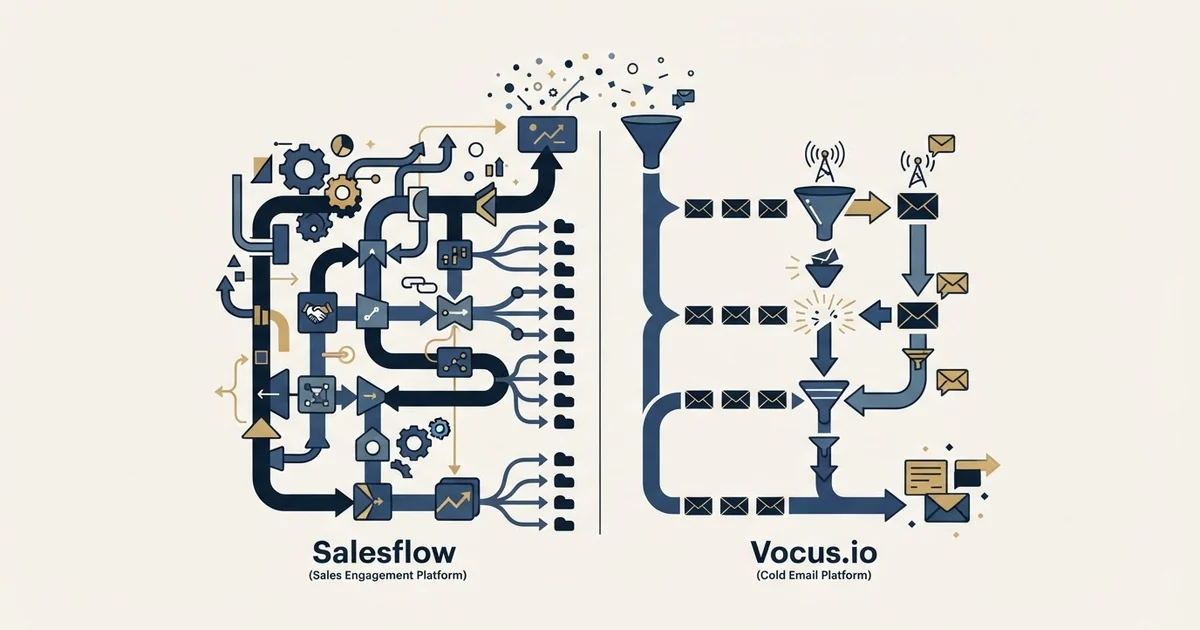 Editorial illustration for Salesflow vs Vocus.io