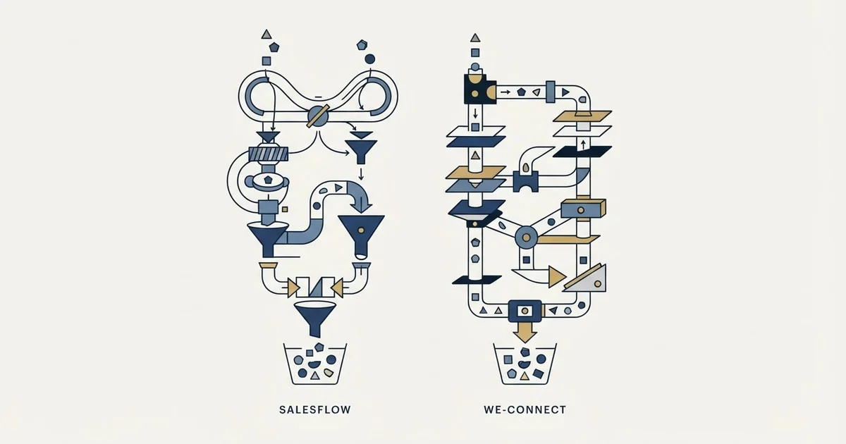 Editorial illustration for Salesflow vs We-Connect