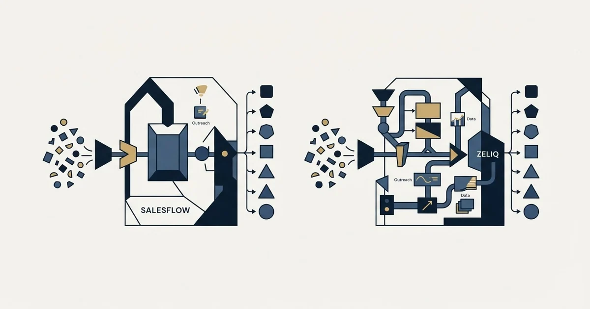 Editorial illustration for Salesflow vs Zeliq