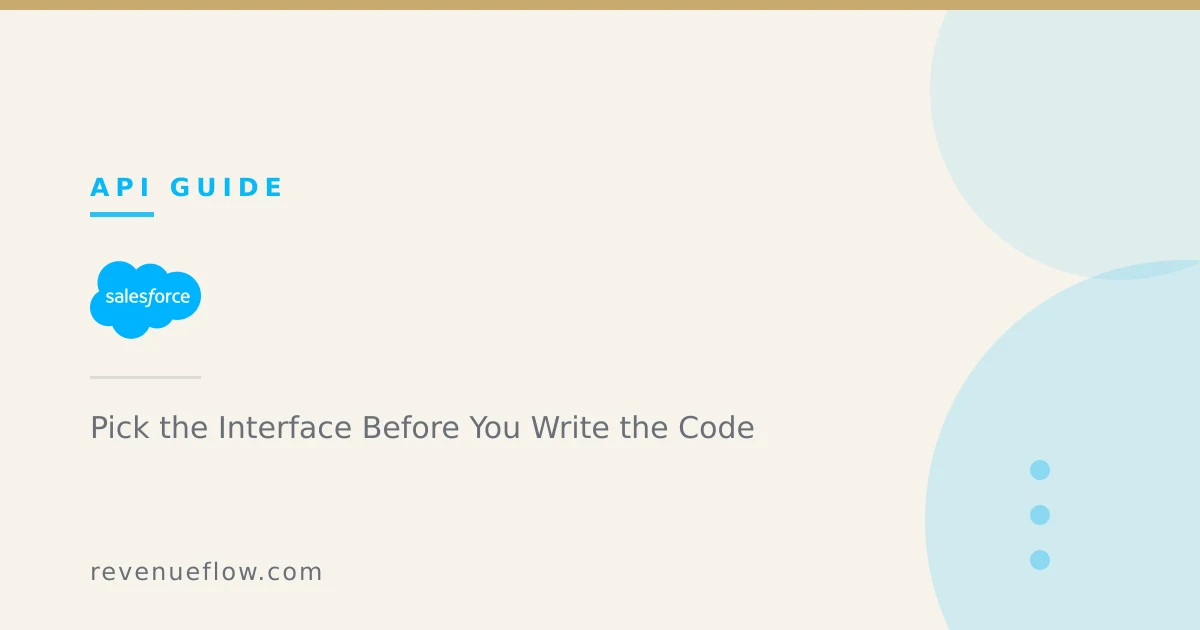 Branded cover: Salesforce API Integration: Pick the Interface Before You Write the Code