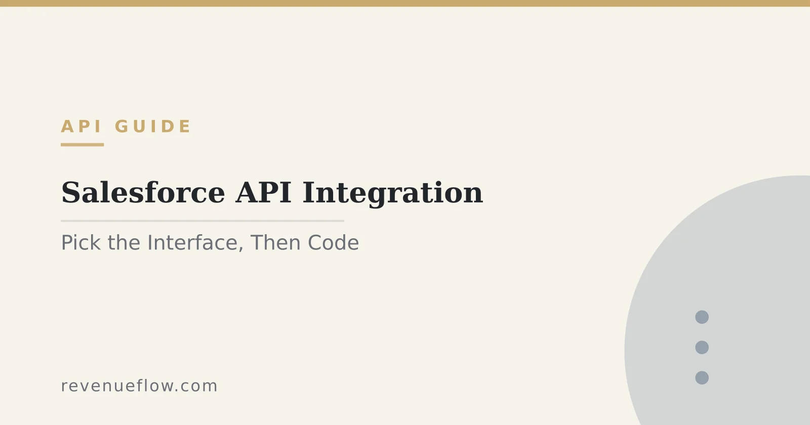 Branded cover: Salesforce API Integration: Pick the Interface Before You Write the Code