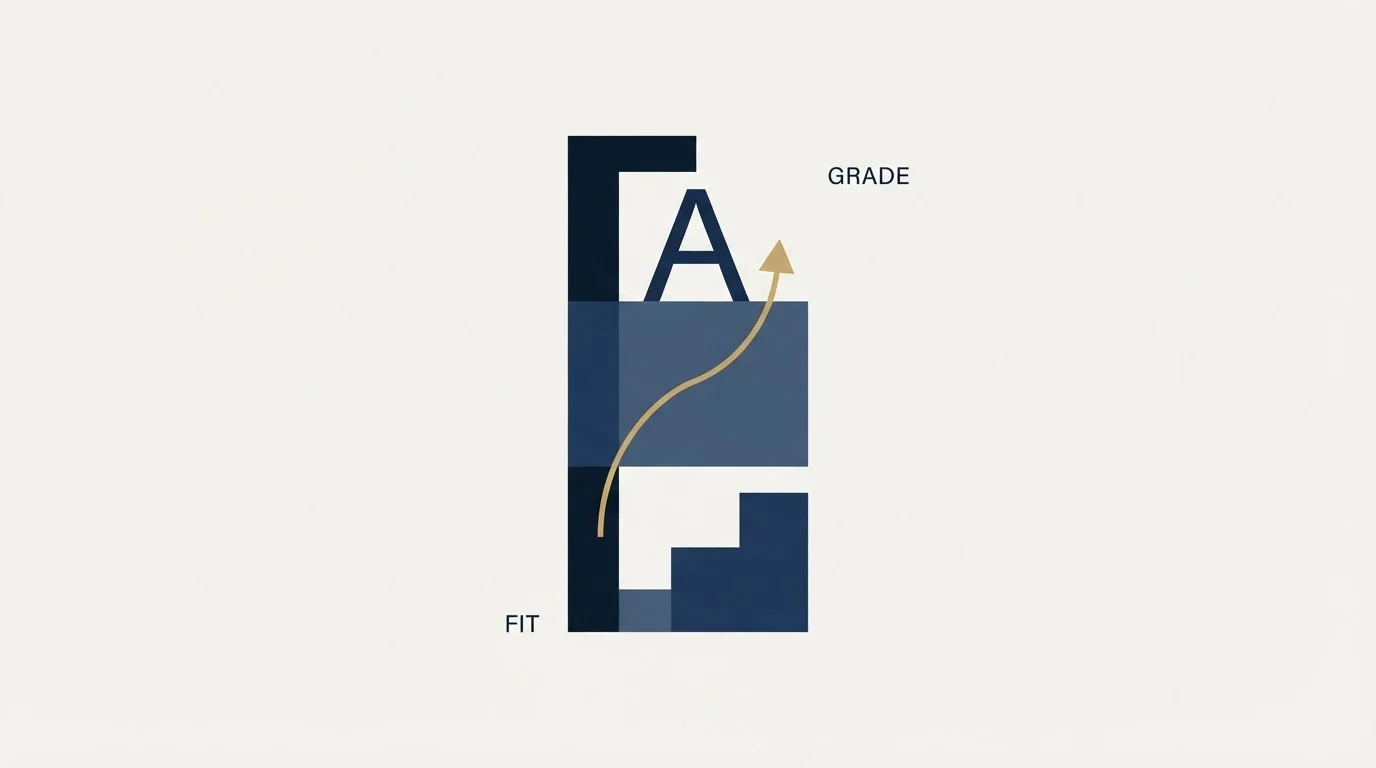 Section illustration: The grade is fit, and it is a letter that