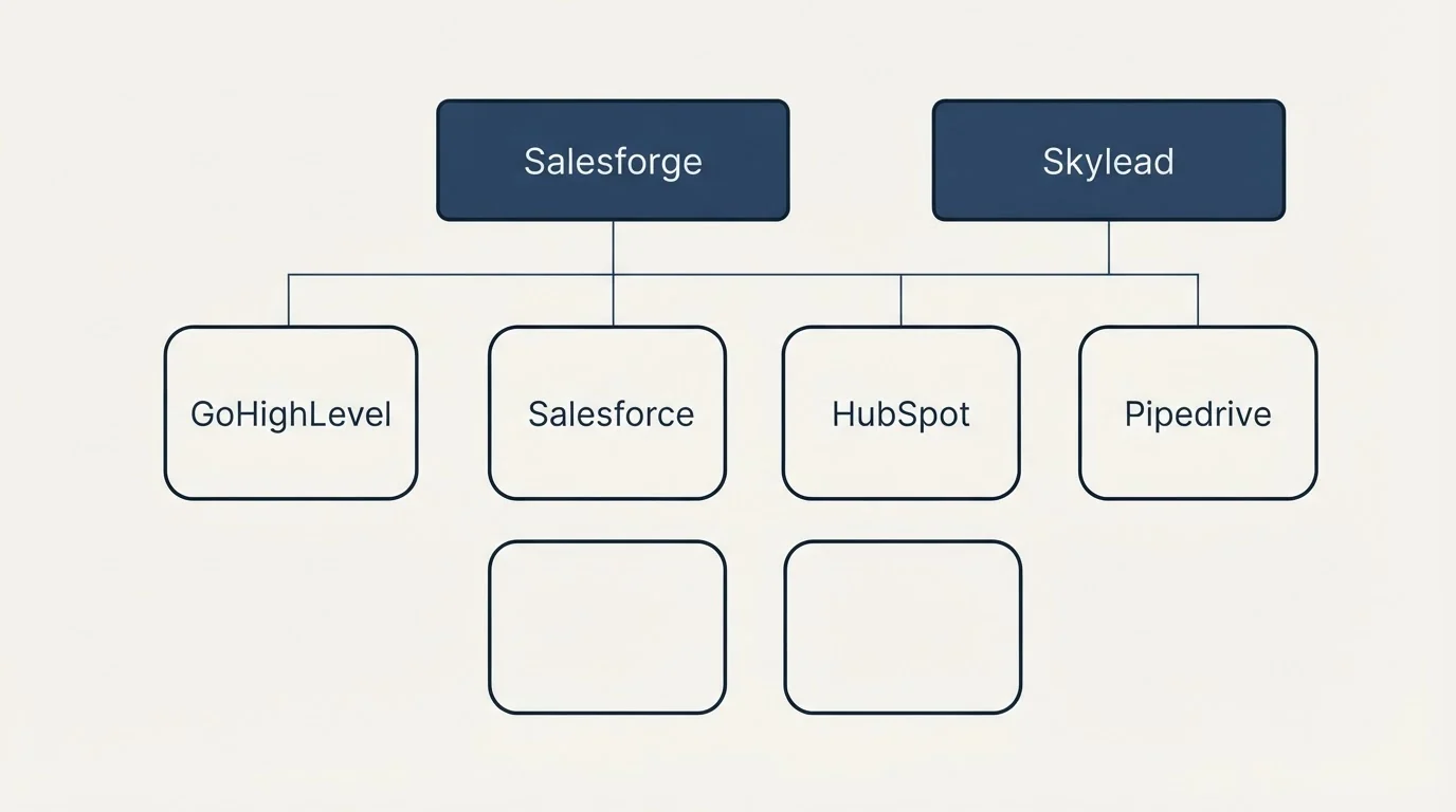 Integration grid: Integration Ecosystem (Salesforge, Skylead, Salesforce, HubSpot)