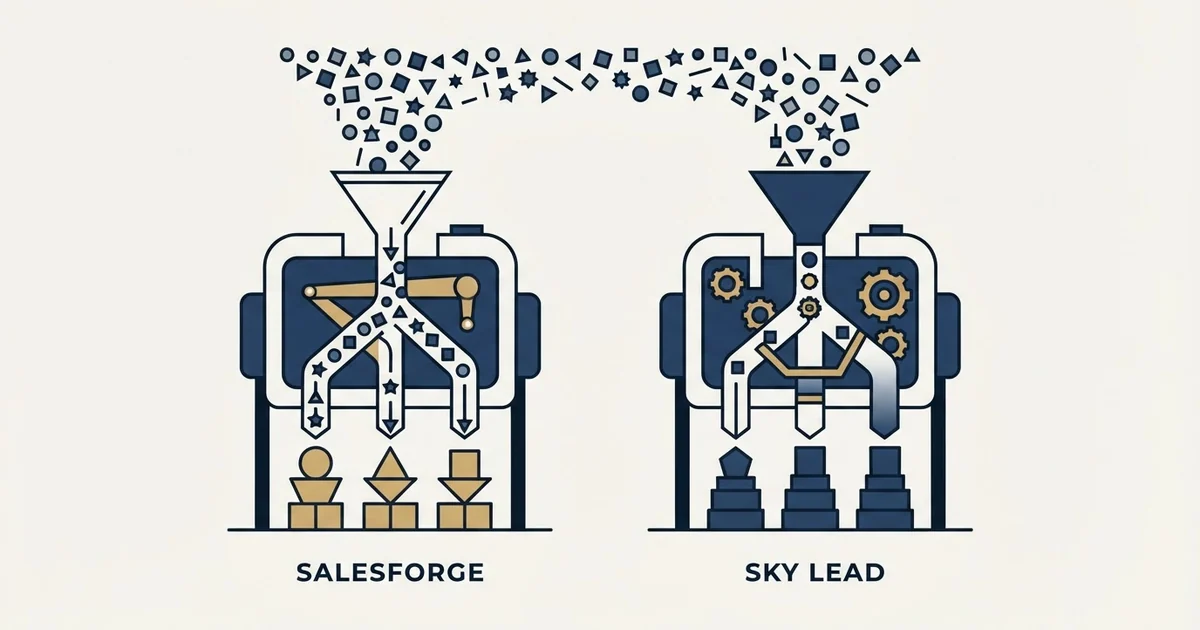 Editorial illustration for Salesforge vs Skylead