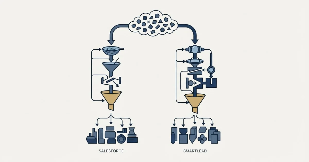 Editorial illustration for Salesforge vs Smartlead
