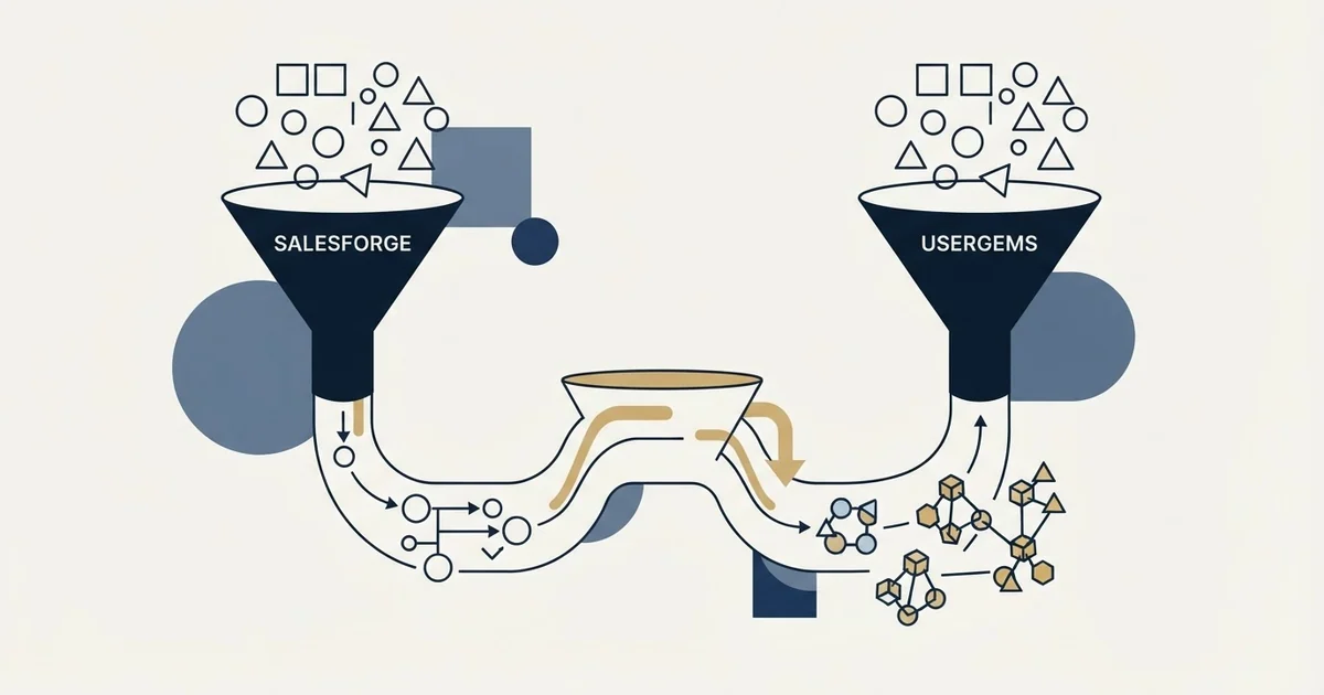 Editorial illustration for Salesforge vs UserGems