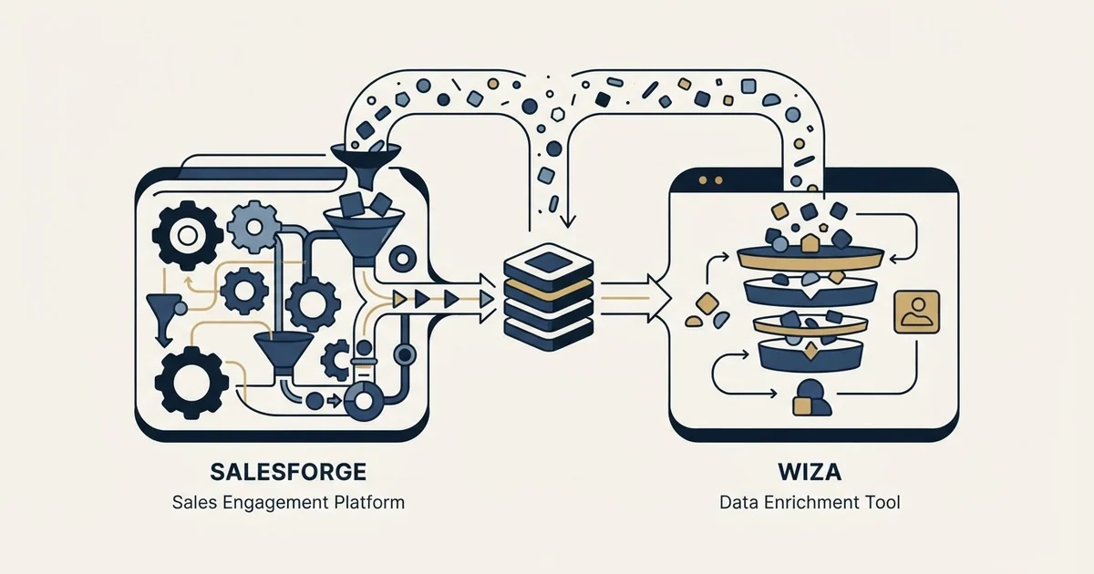 Editorial illustration for Salesforge vs Wiza