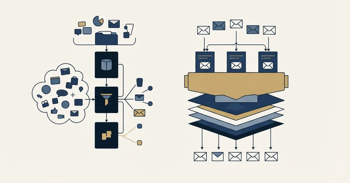 Editorial illustration for Salesforge vs Yet Another Mail Merge