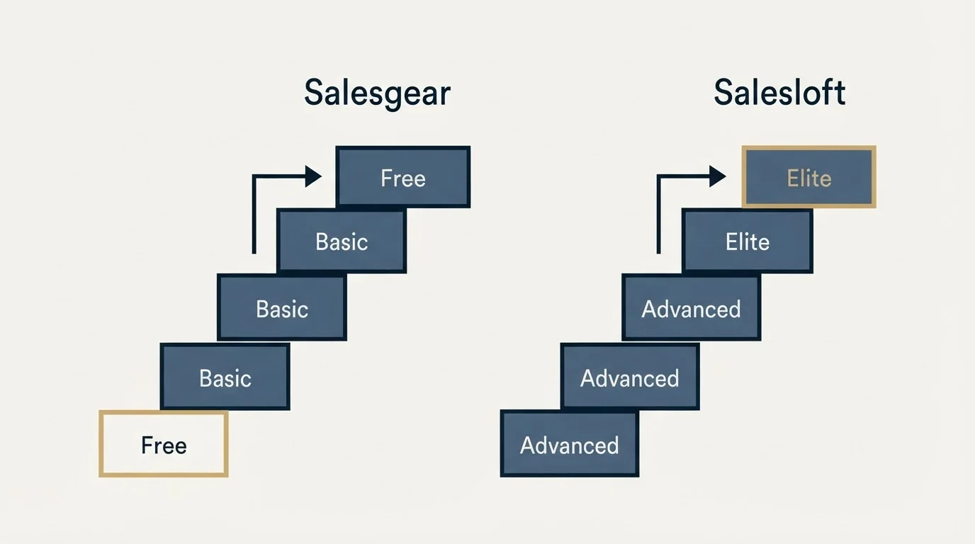 Pricing ladder: Pricing Comparison (Salesgear, Salesloft, Free, Advanced)