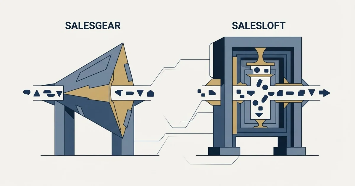 Editorial illustration for Salesgear vs Salesloft