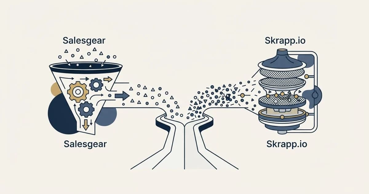 Editorial illustration for Salesgear vs Skrapp.io
