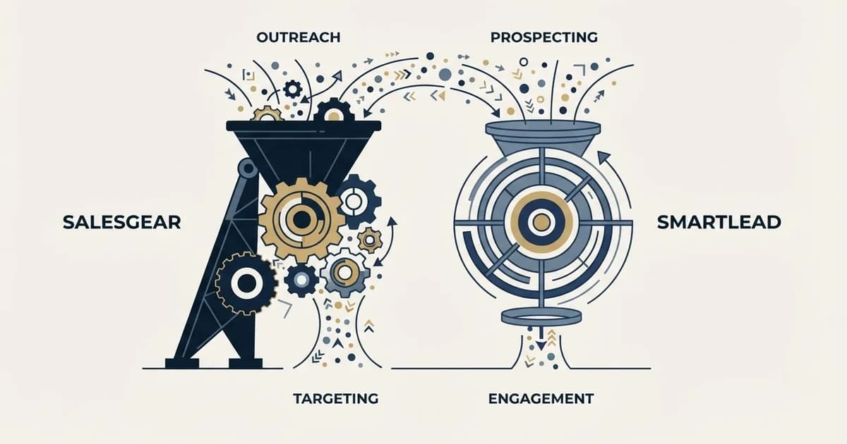 Editorial illustration for Salesgear vs Smartlead