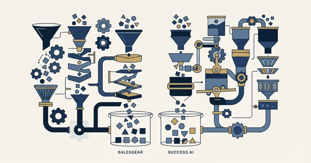 Editorial illustration for Salesgear vs Success.ai