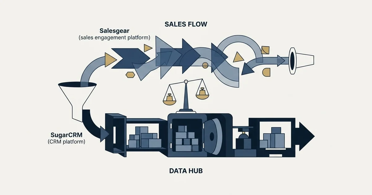 Editorial illustration for Salesgear vs SugarCRM