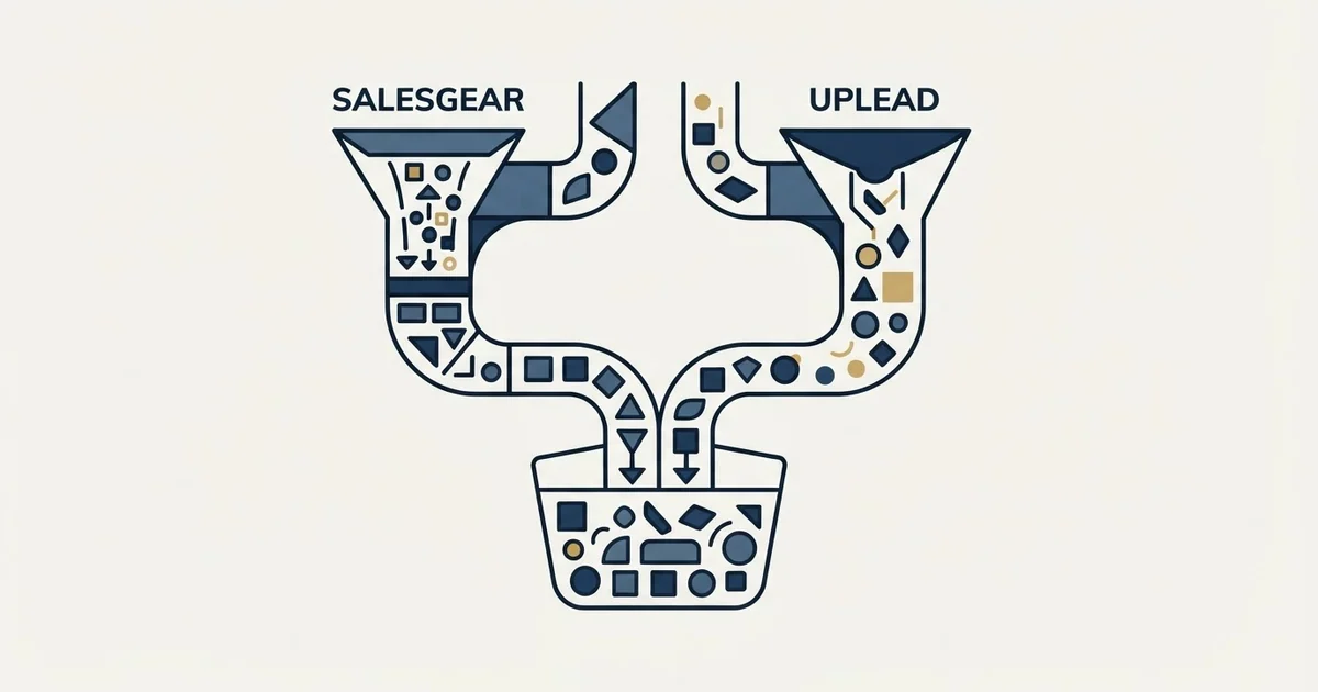 Editorial illustration for Salesgear vs UpLead