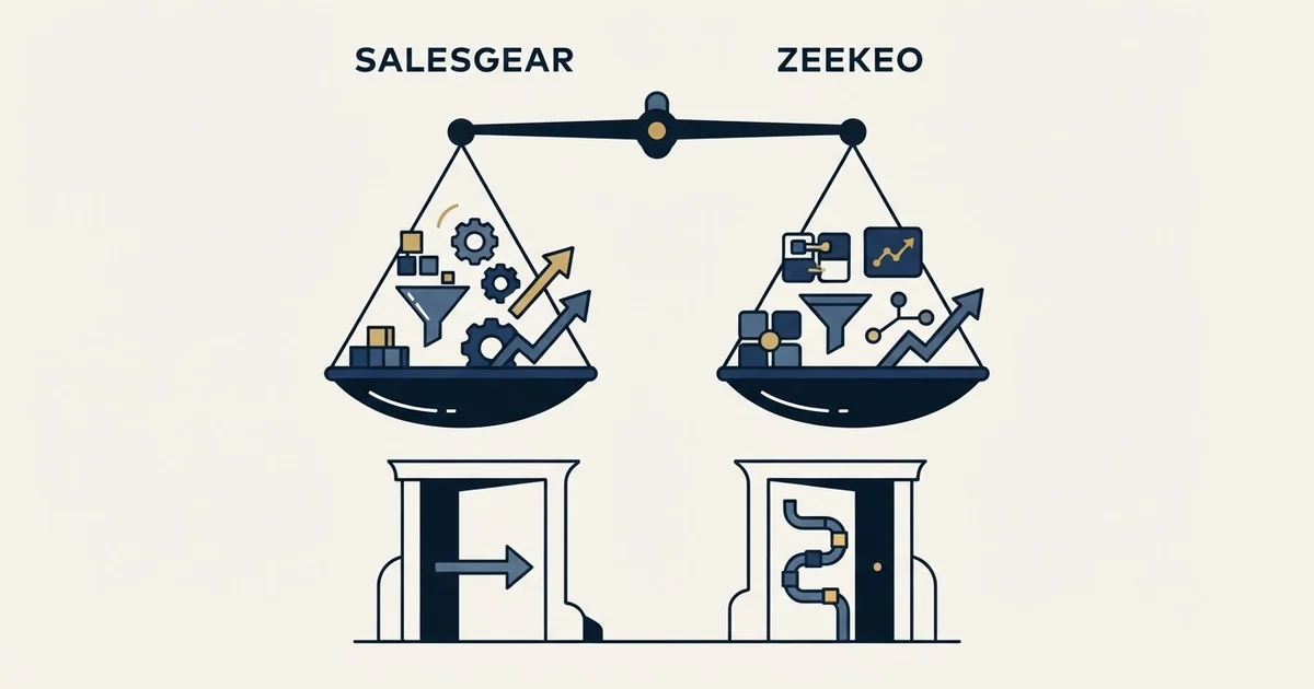 Editorial illustration for Salesgear vs Zeekeo