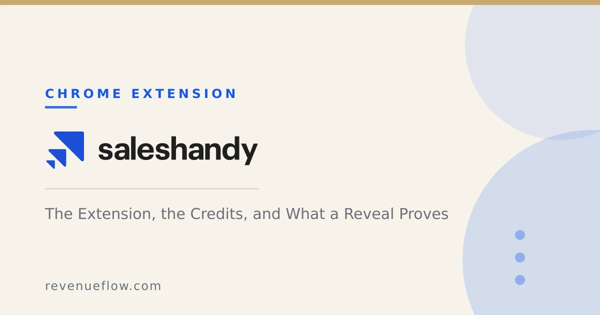 Branded cover: Saleshandy Connect: The Extension, the Credits, and What a Reveal Proves