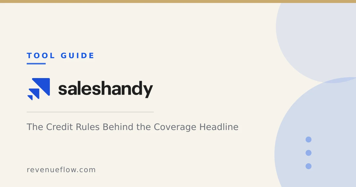 Branded cover: Saleshandy Lead Finder: The Credit Rules Behind the Coverage Headline