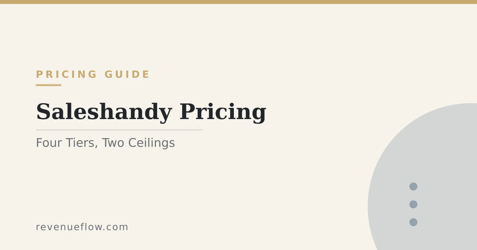 Branded cover: Saleshandy Pricing: Four Tiers, Two Ceilings, and a Second Bill