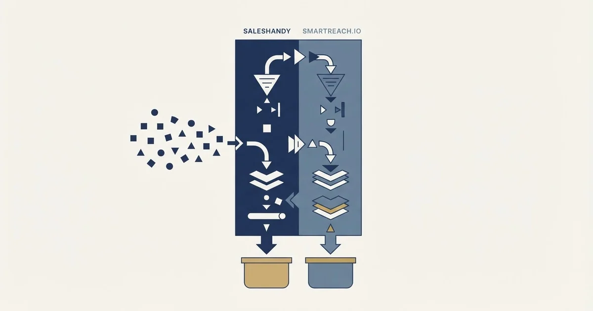 Editorial illustration for Saleshandy vs SmartReach.io