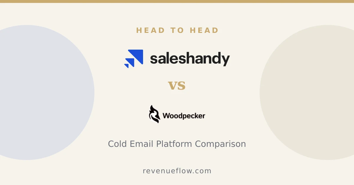 Branded cover: Saleshandy vs Woodpecker: Cold Email Platform Comparison