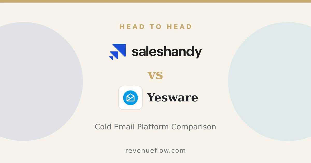 Branded cover: Saleshandy vs Yesware: Cold Email Platform Comparison