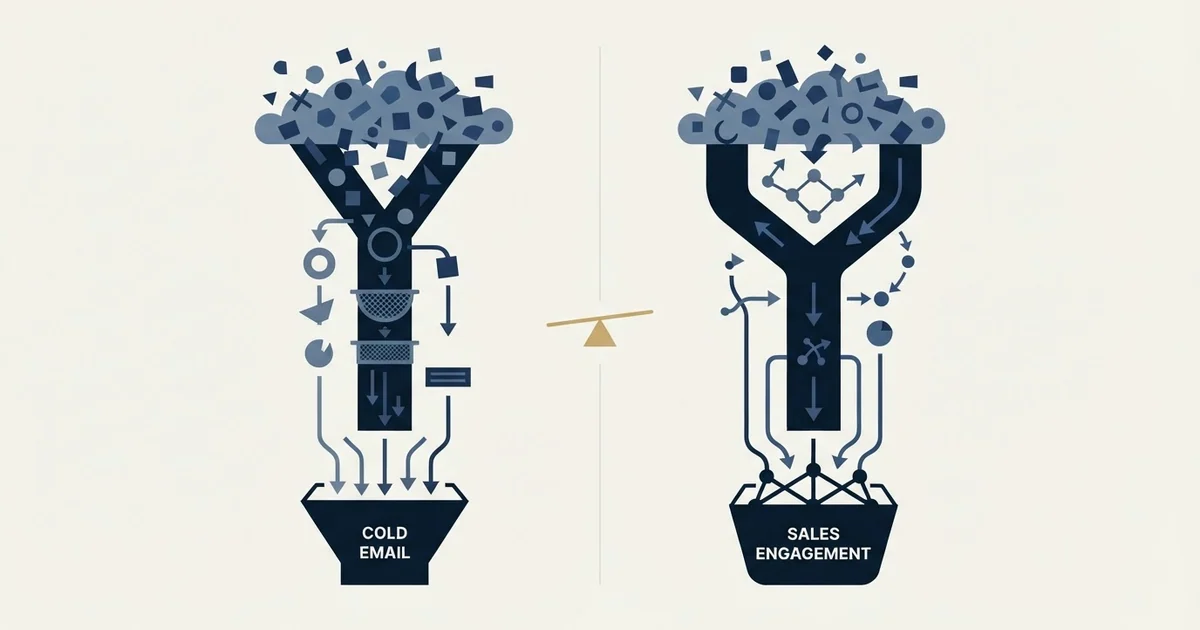 Editorial illustration for Saleshandy vs Zeliq