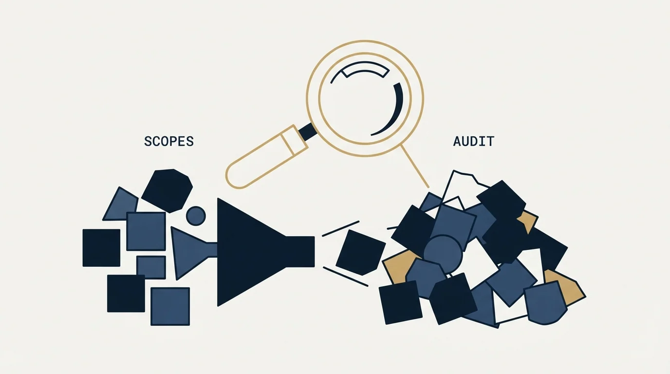 Section illustration: Scopes, and the principle nobody applies until an audit