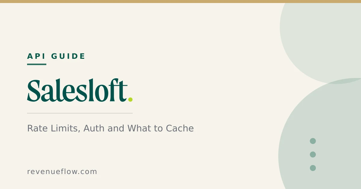 Branded cover: Salesloft API: Rate Limits, Auth and What to Cache