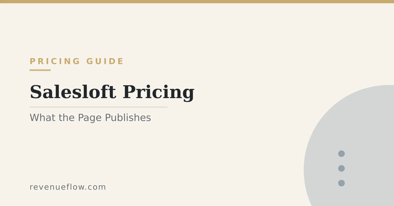 Branded cover: Salesloft Pricing: What the Page Publishes Instead of a Price