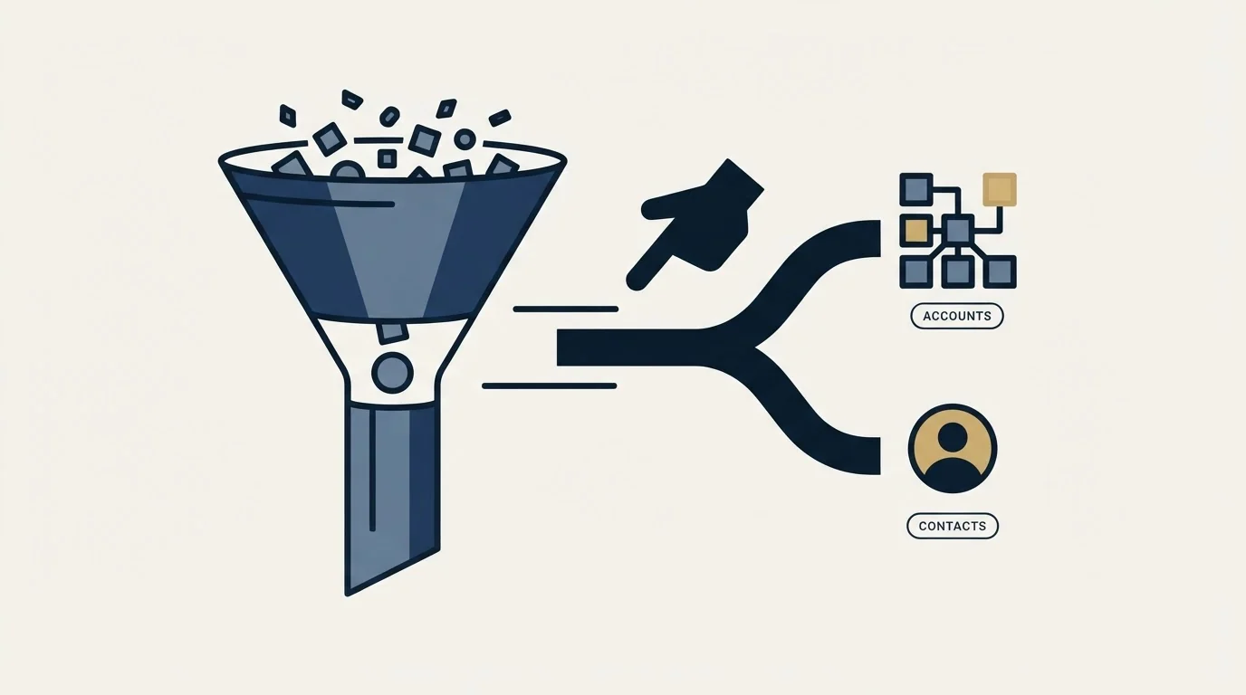Section illustration: Accounts or contacts, and why the choice shows up here