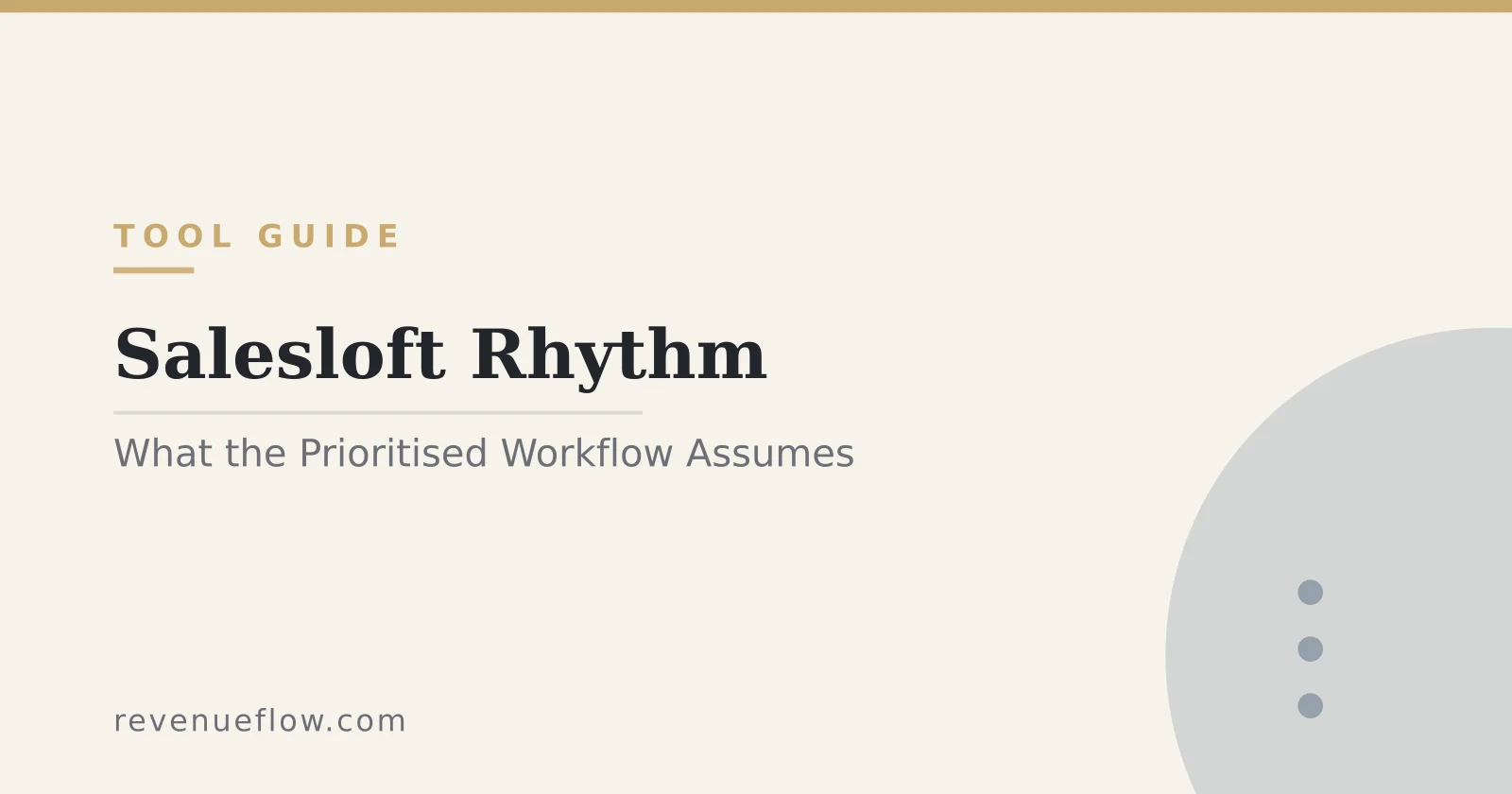 Branded cover: Salesloft Rhythm: What the Prioritised Workflow Assumes About How You Sell