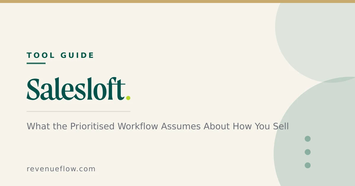 Branded cover: Salesloft Rhythm: What the Prioritised Workflow Assumes About How You Sell