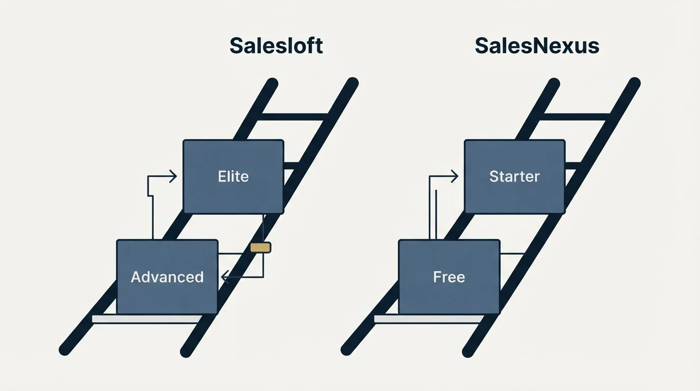 Pricing ladder: Pricing Comparison (Salesloft, SalesNexus, Advanced, Free)