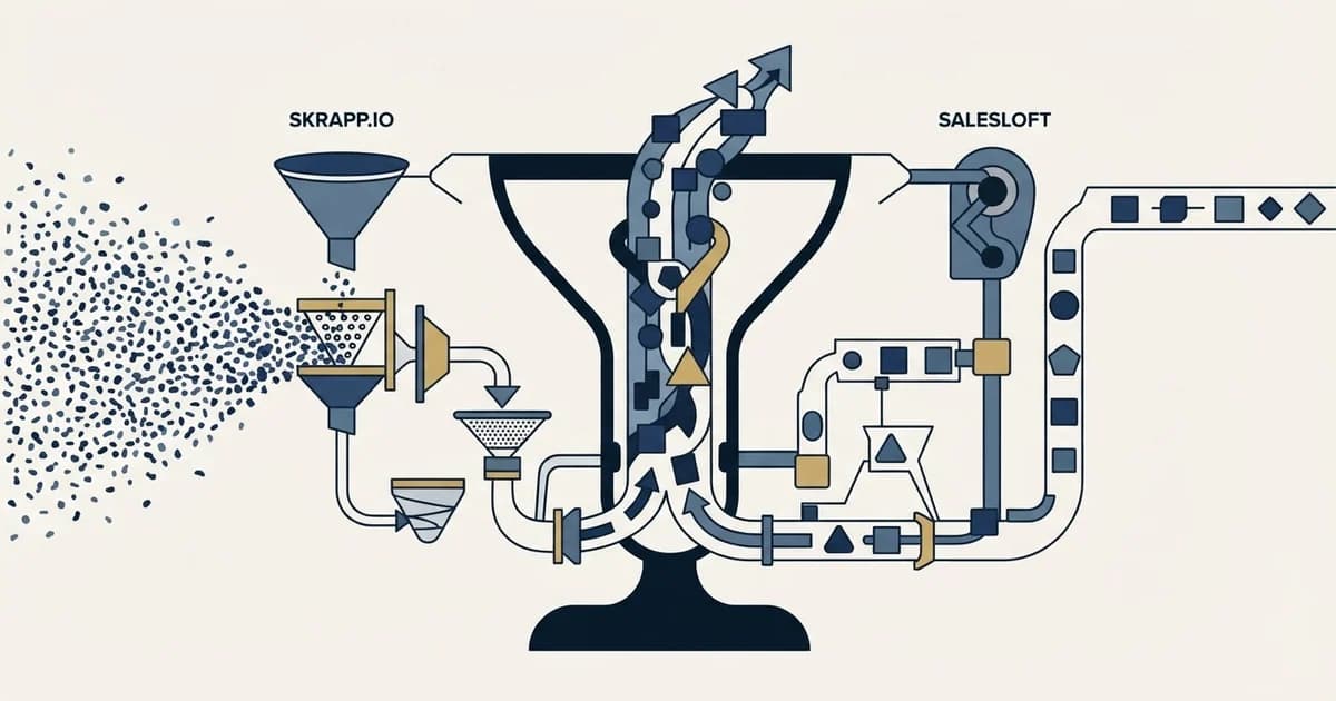 Editorial illustration for Salesloft vs Skrapp.io