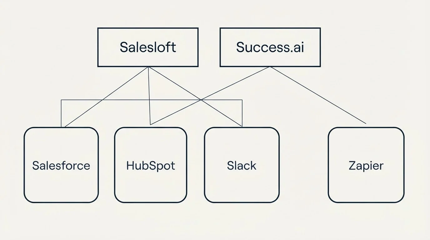 Integration grid: Integration Ecosystem (Salesloft, Success.ai, Salesforce, HubSpot)
