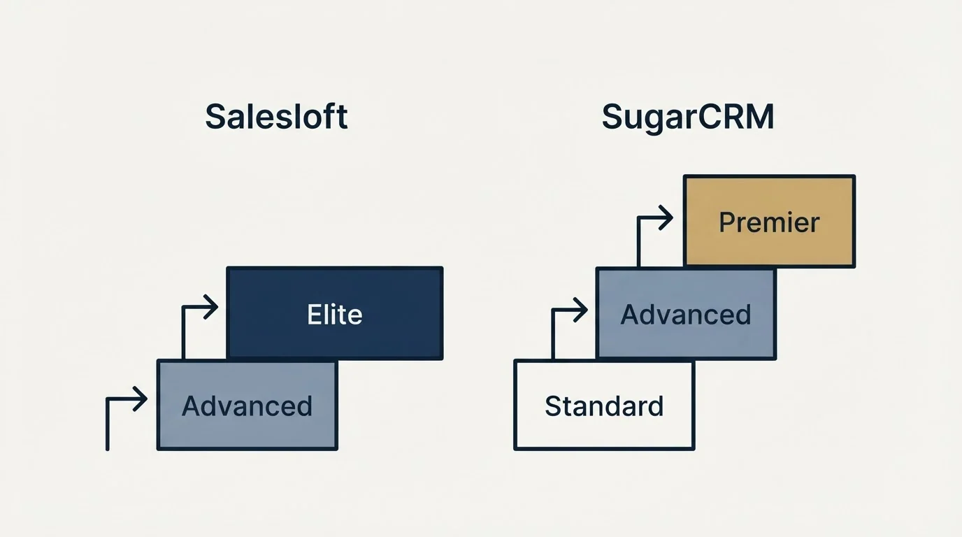 Pricing ladder: Pricing Comparison (Salesloft, SugarCRM, Advanced, Standard)