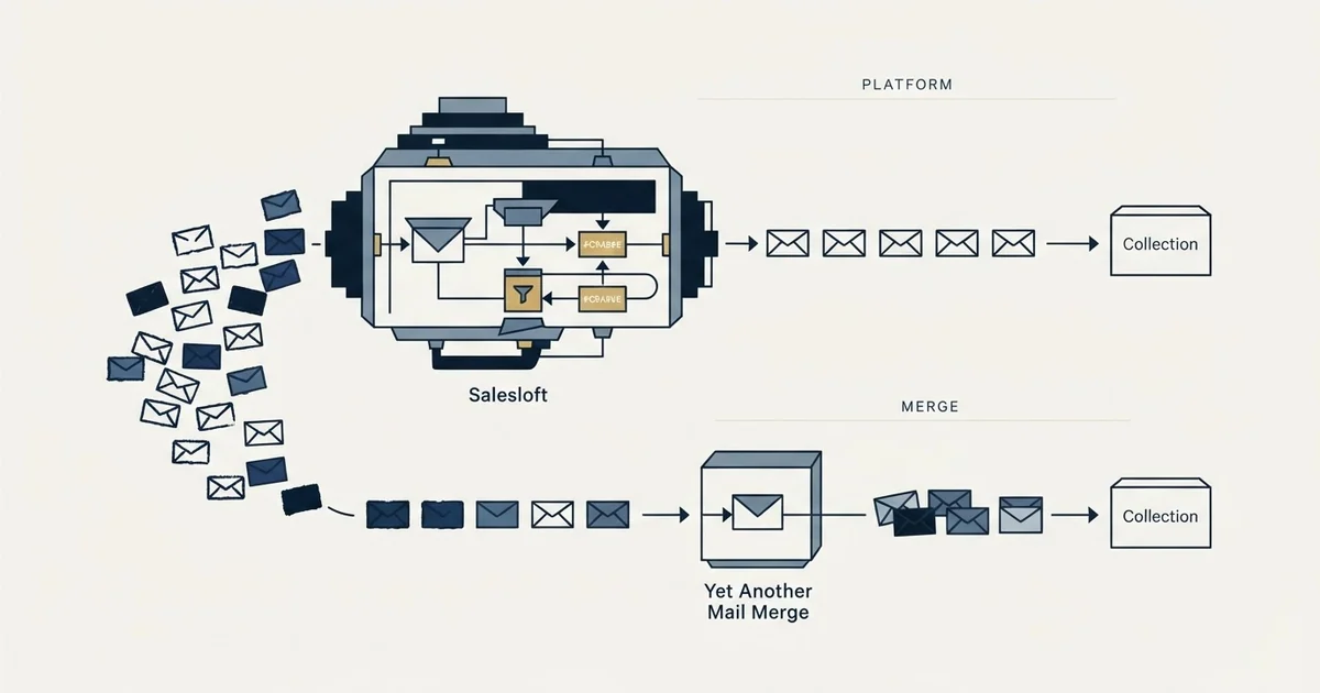 Editorial illustration for Salesloft vs Yet Another Mail Merge