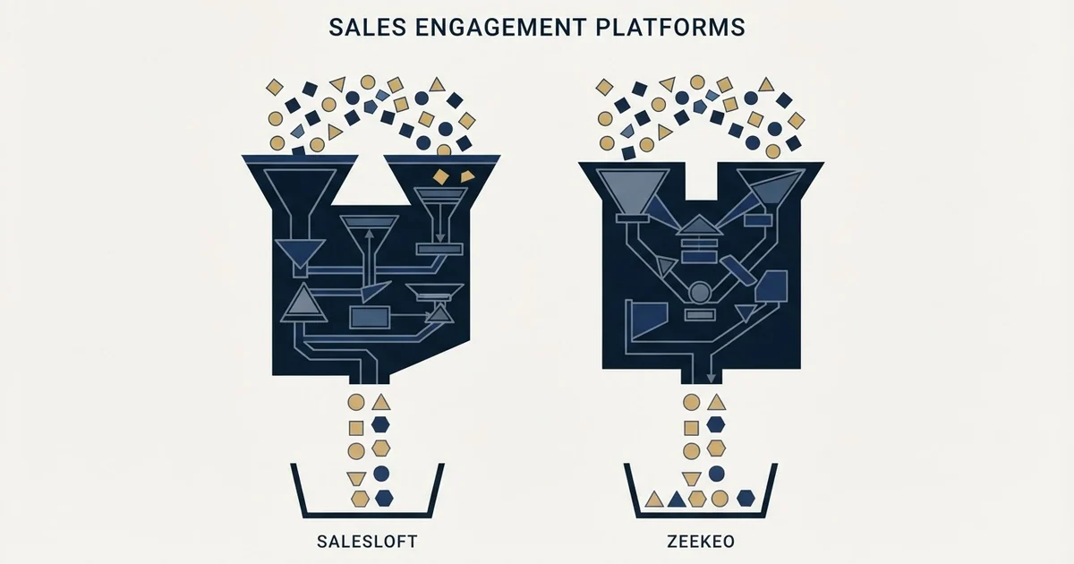 Editorial illustration for Salesloft vs Zeekeo
