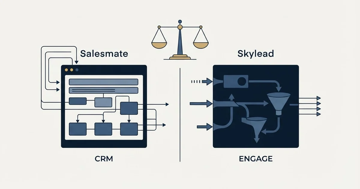Editorial illustration for Salesmate vs Skylead