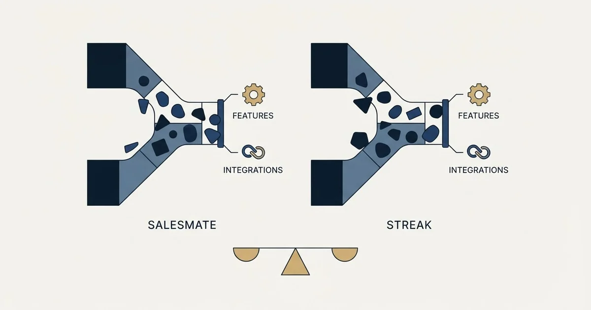 Editorial illustration for Salesmate vs Streak