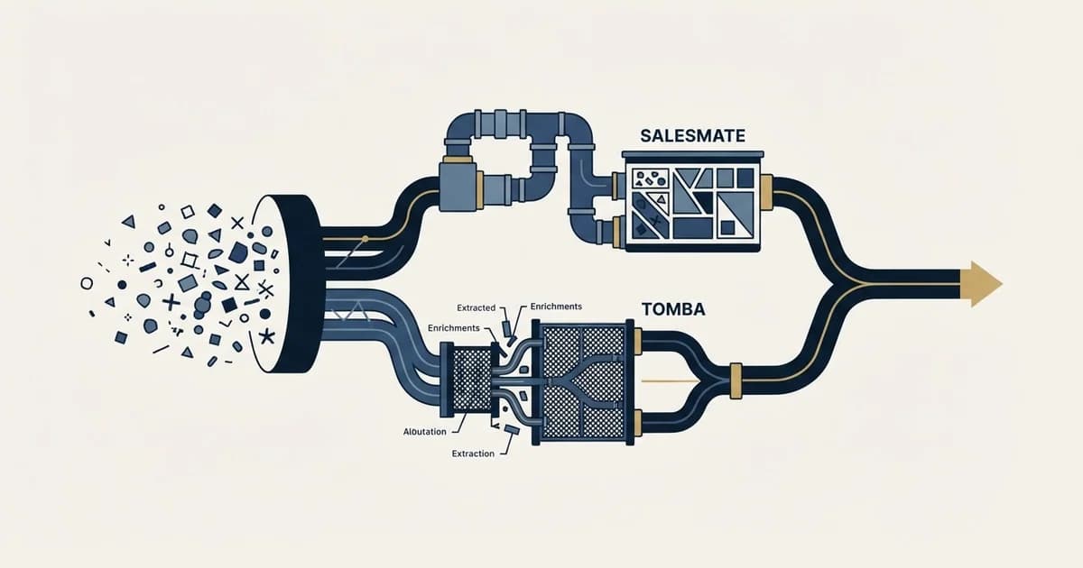 Editorial illustration for Salesmate vs Tomba