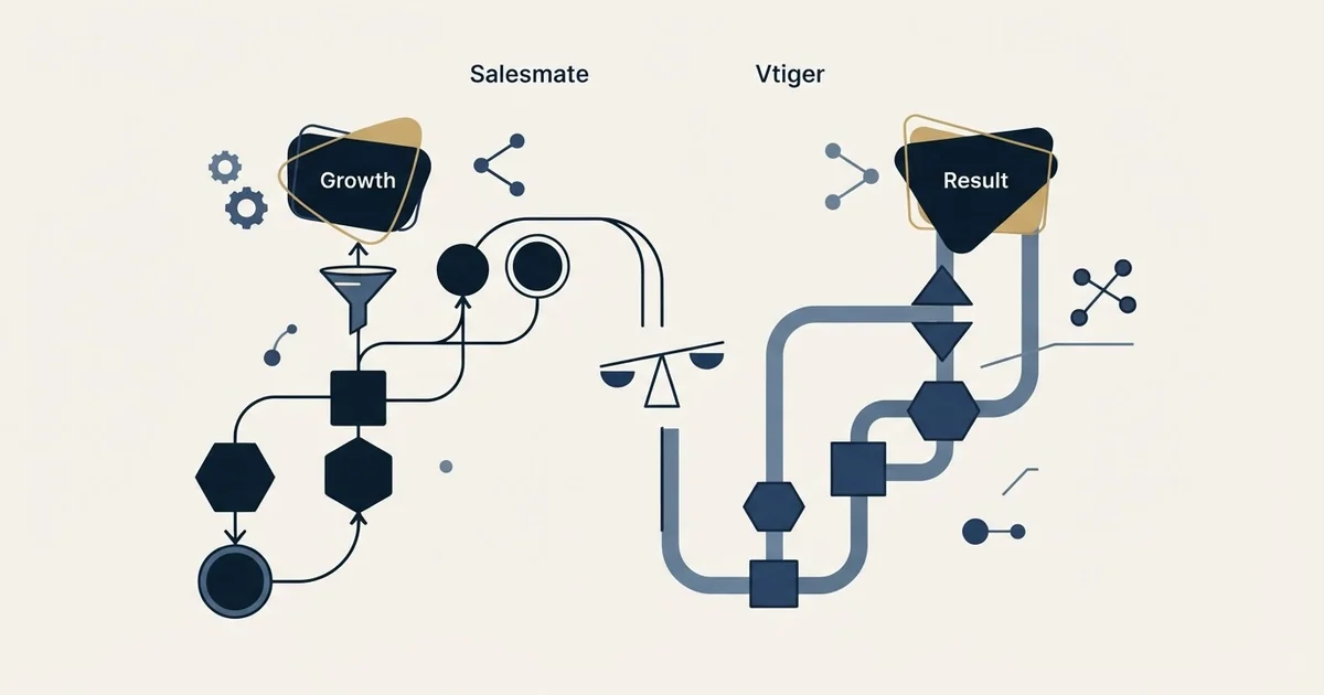 Editorial illustration for Salesmate vs Vtiger