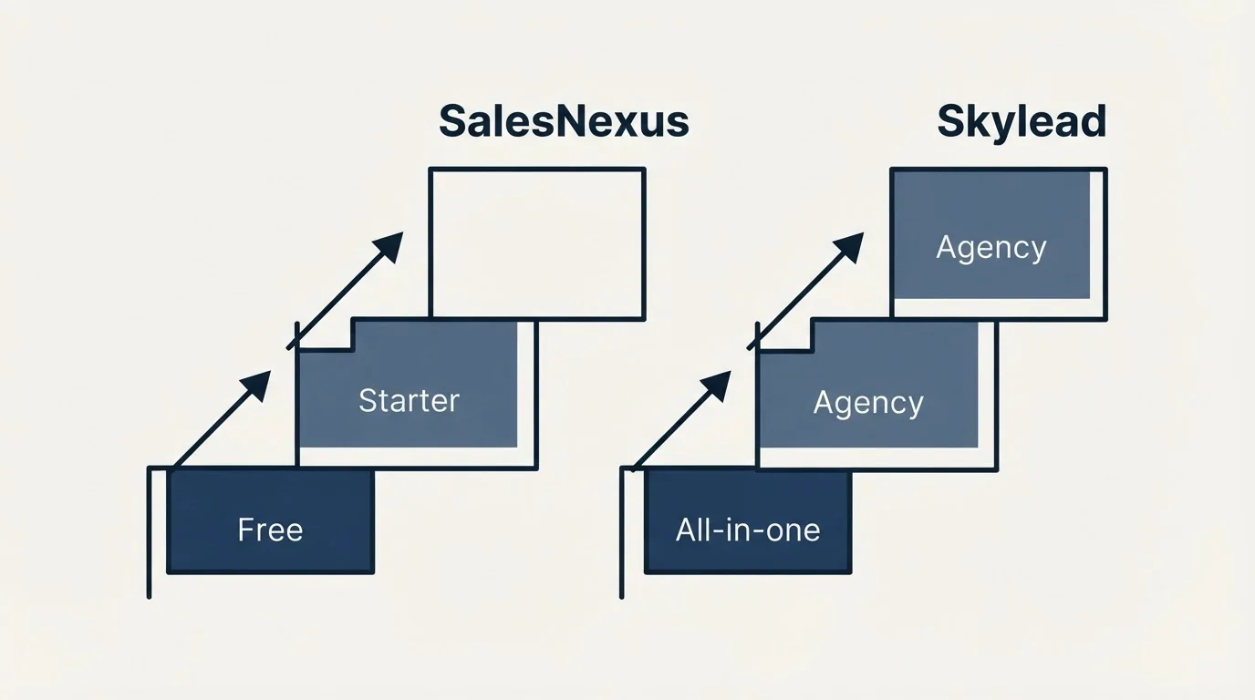 Pricing ladder: Pricing Comparison (SalesNexus, Skylead, Free, All-in-one)