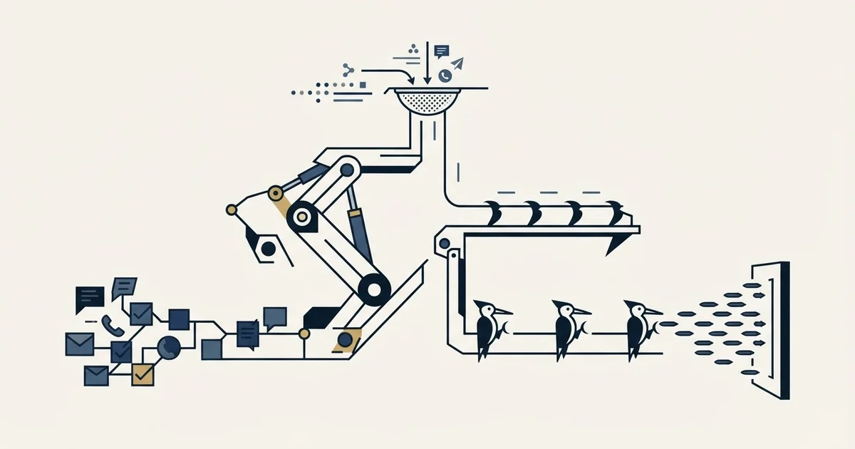 Editorial illustration for SalesRobot vs Woodpecker